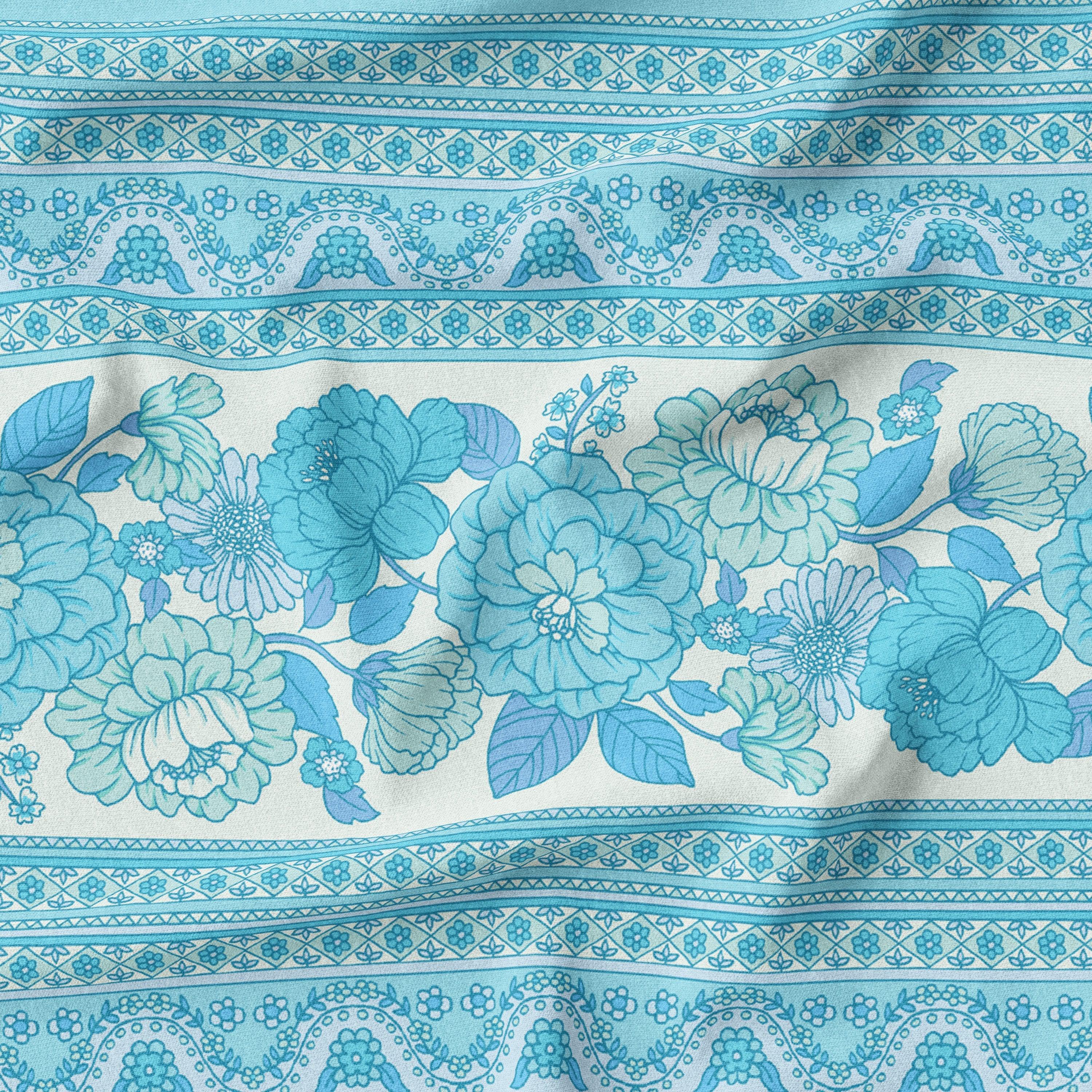 Bohemian Bloom Ocean-Melco Fabrics-online-fabric-shop-australia