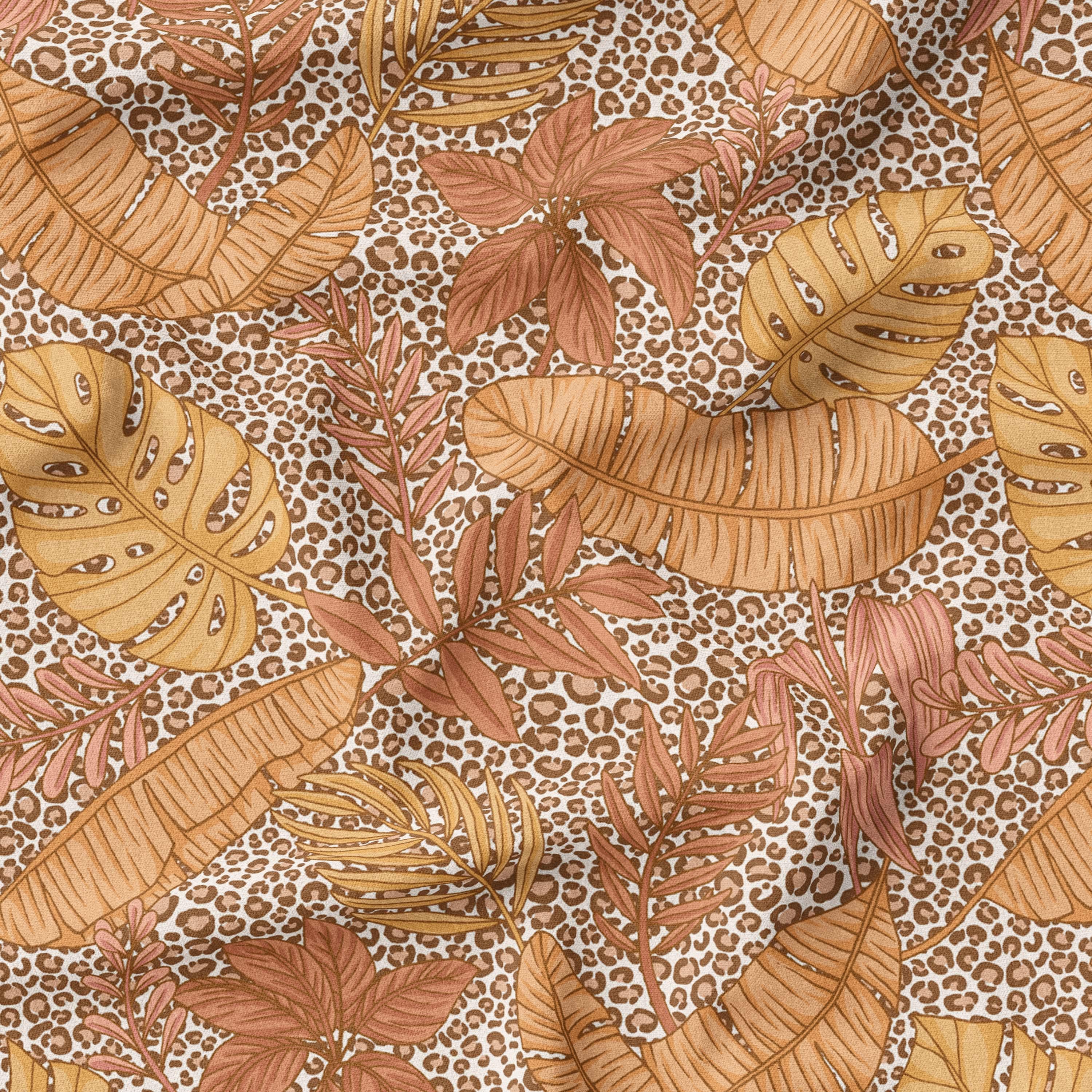 Leafy Leopard Brown-Melco Fabrics-online-fabric-shop-australia