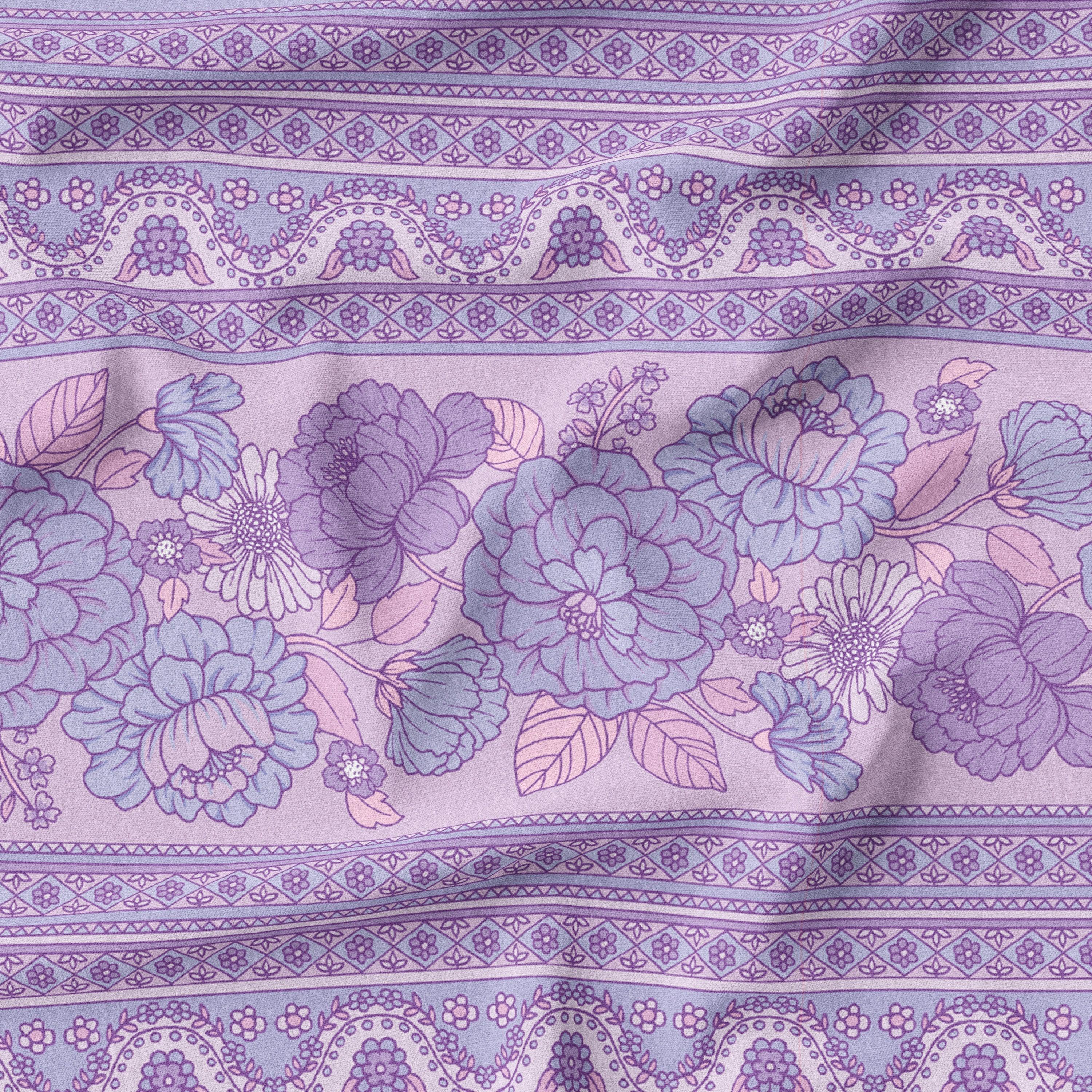 Bohemian Bloom Violet-Melco Fabrics-online-fabric-shop-australia