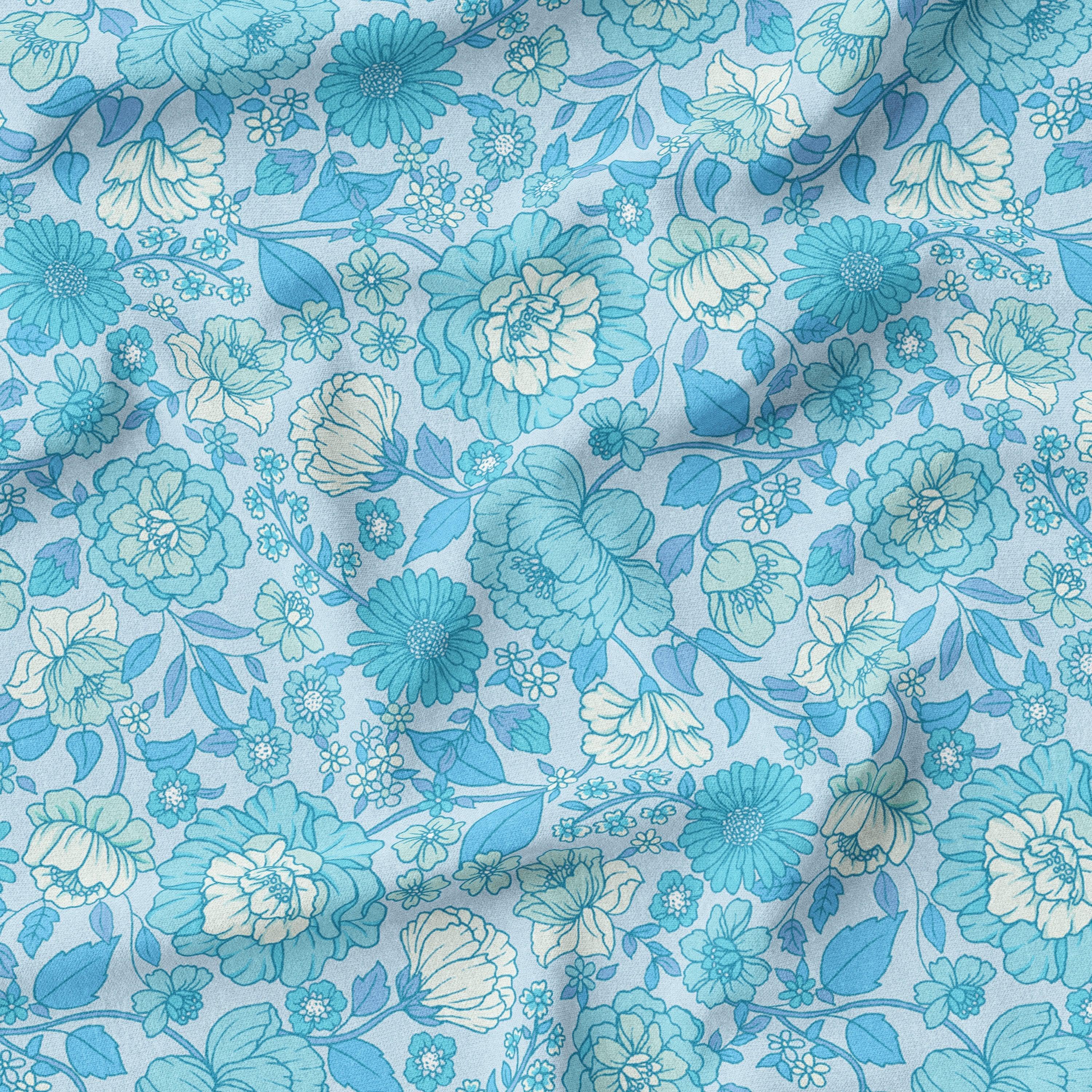 Bohemian Bloom Ocean-Melco Fabrics-online-fabric-shop-australia