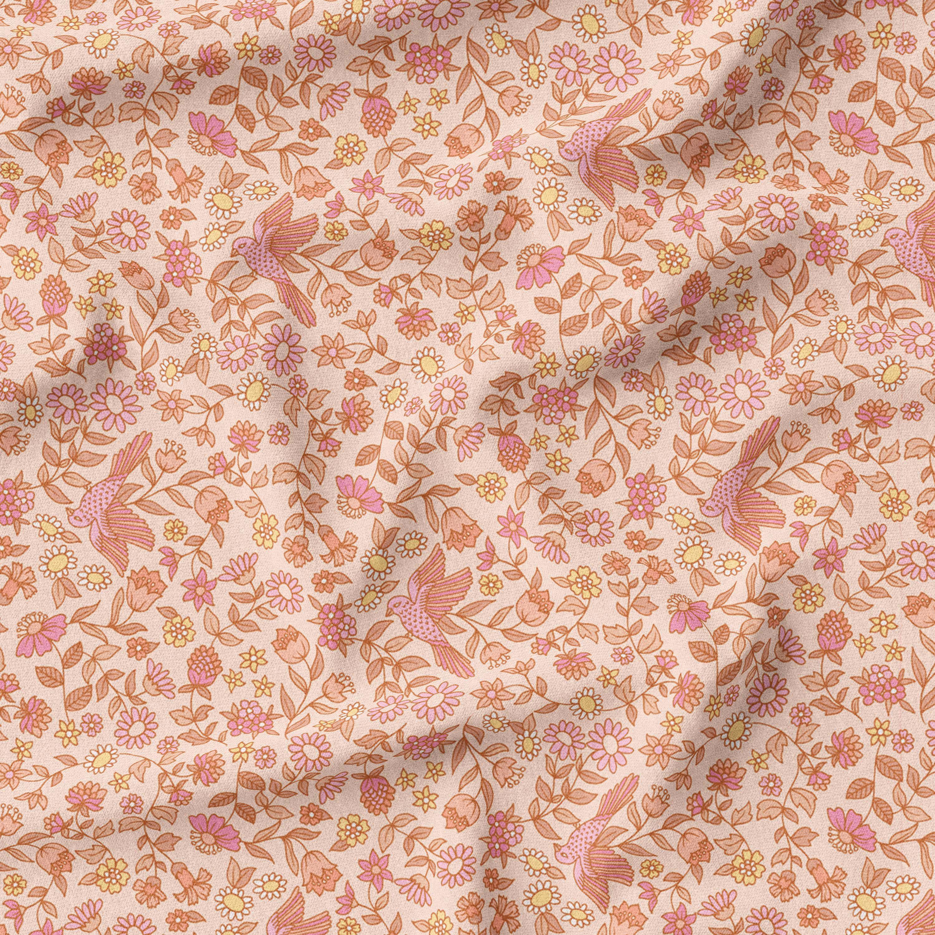 Little Birdie Pink-Melco Fabrics-online-fabric-shop-australia