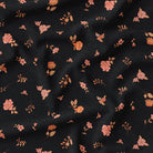 Dainty Spaced Floral - Black Sand-Melco Fabrics-online-fabric-shop-australia