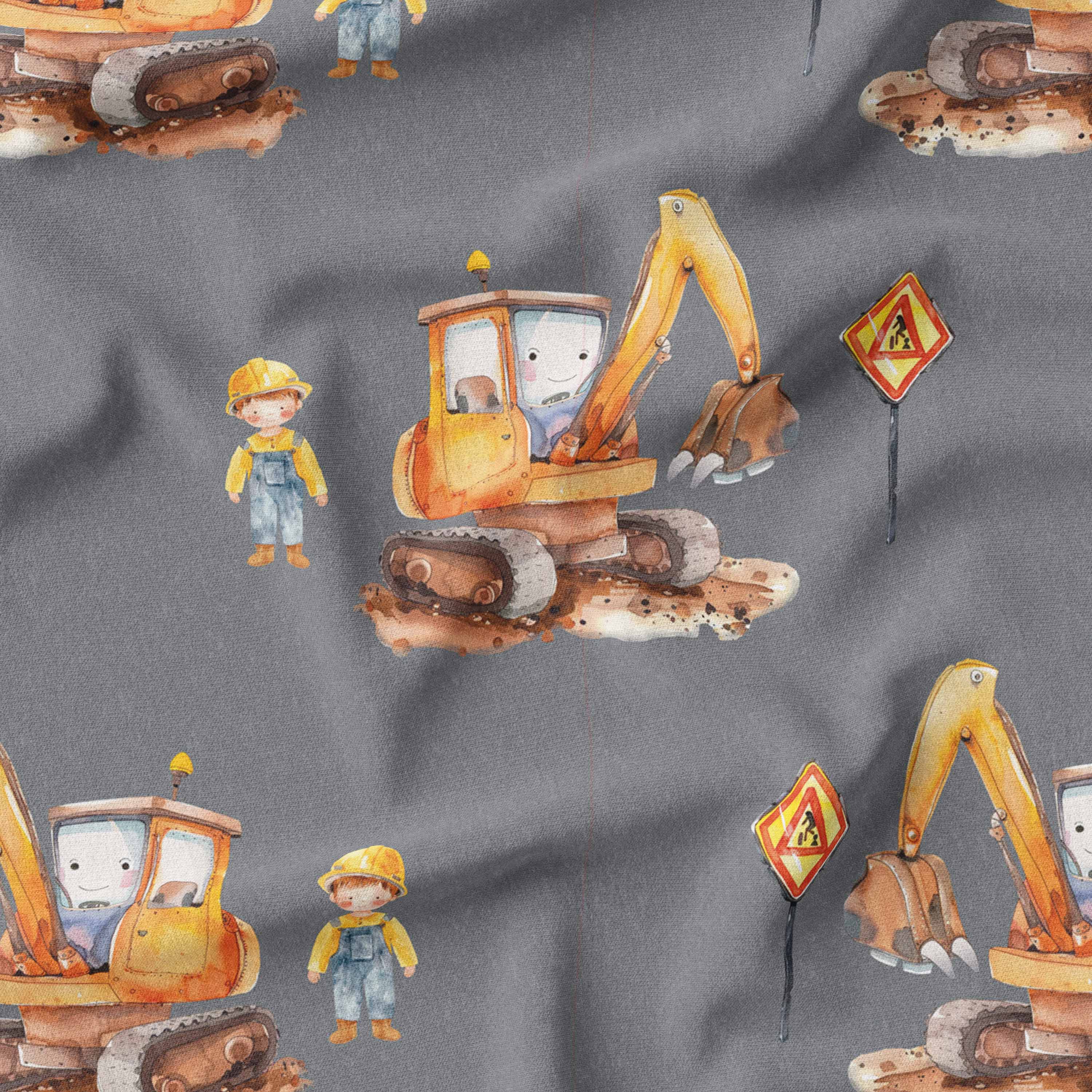 kids excavator fabric online australia